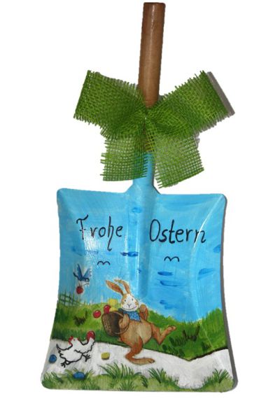 Deko Kehrschaufel - Frohe Ostern Osterhase Türkranz